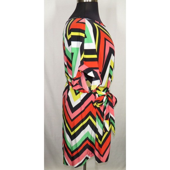 FTF Women's Multicolor Chevron Striped Dolman Sleeve Dress Plus Size 3X - Picture 7 of 14